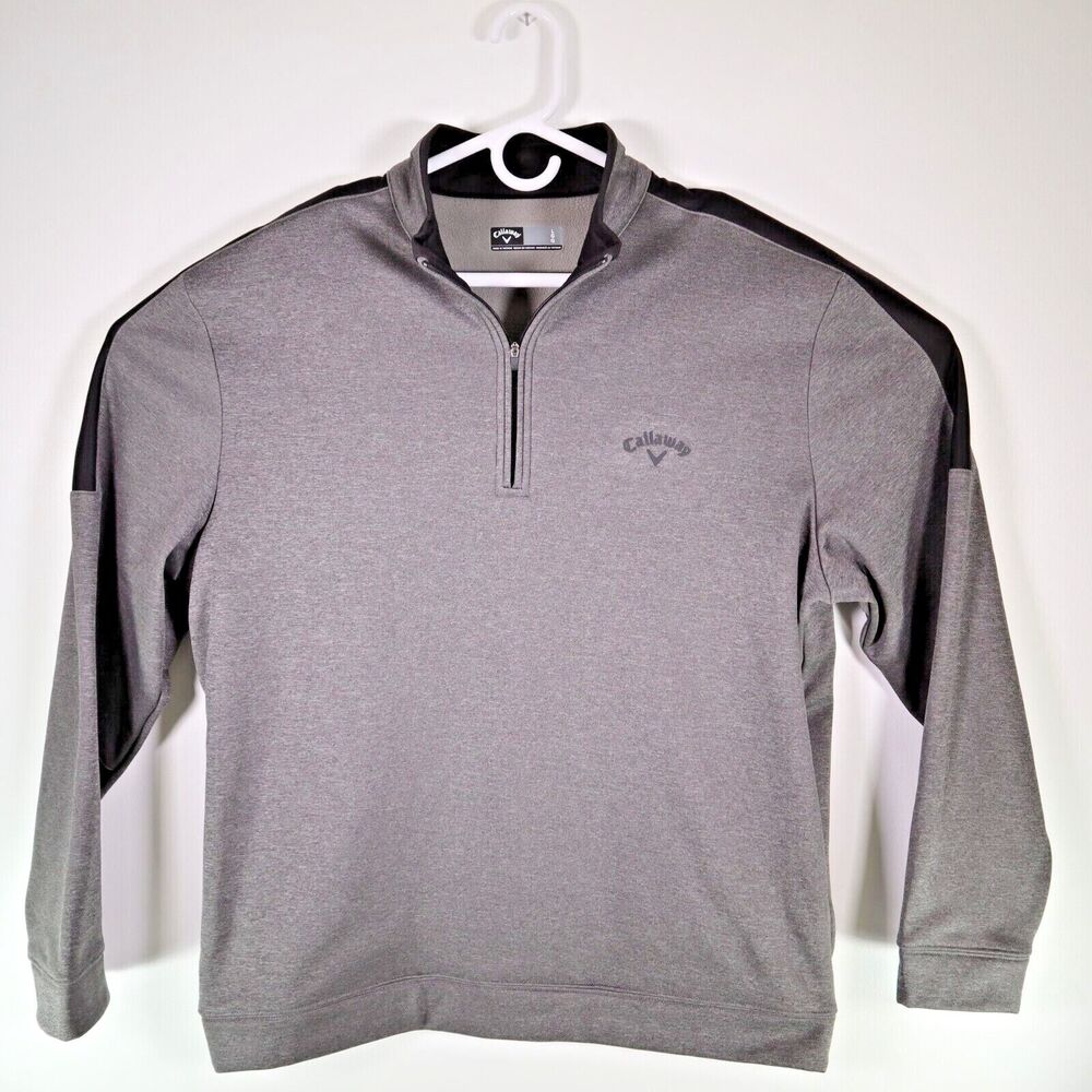 Men's Callaway Golf Gray 1/4 Zip Long‎ Sleeve Pullover Sweatshirt Jacket L Large